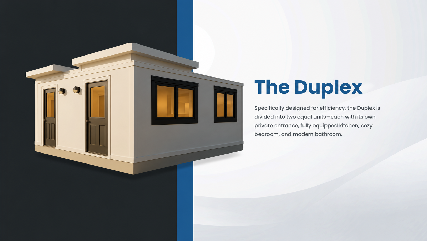 Duplex deployable housing unit with two private entrances